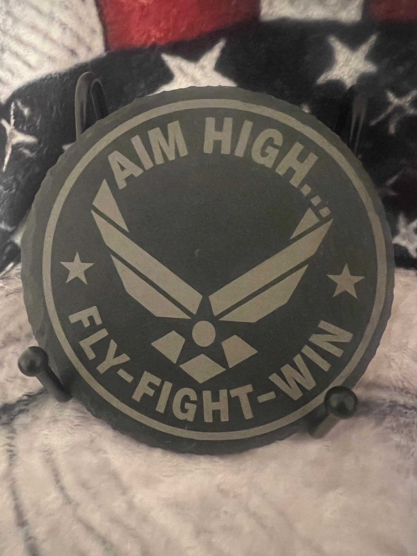 Aim High Fly-Fight-Win Design Slate Coaster