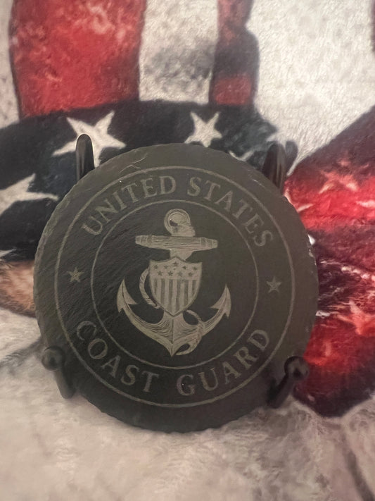 Coast Guard Design Slate Coaster