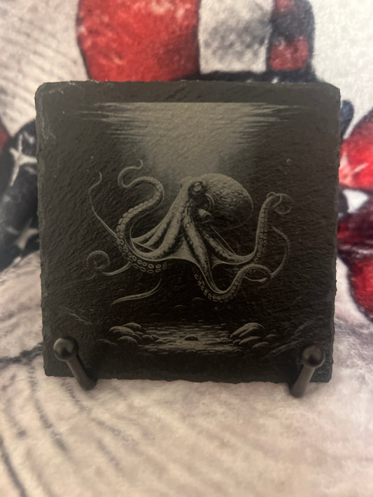 Octopus Design Slate Coaster
