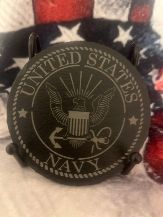 Navy Design Slate Coaster